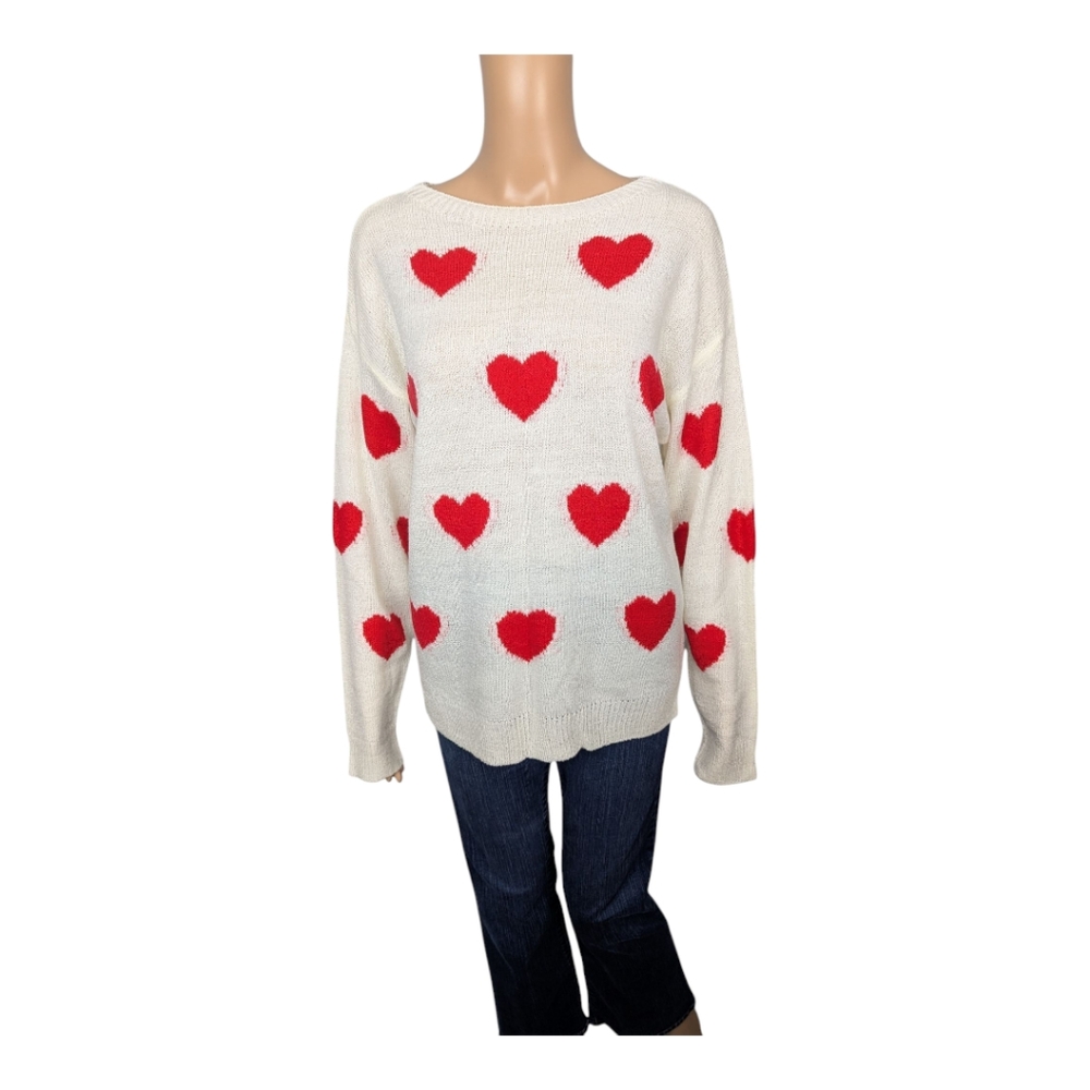 Akaiv Lightweight Love Hearts Sweater S/M